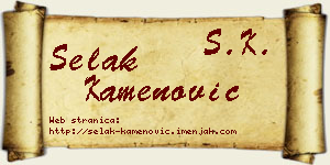 Selak Kamenović vizit kartica